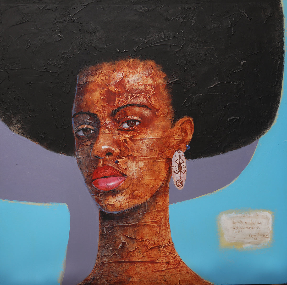 Free Spirit (Mayowa) 4 x 4 ft Acrylic and Cretextura on canvas 2022
